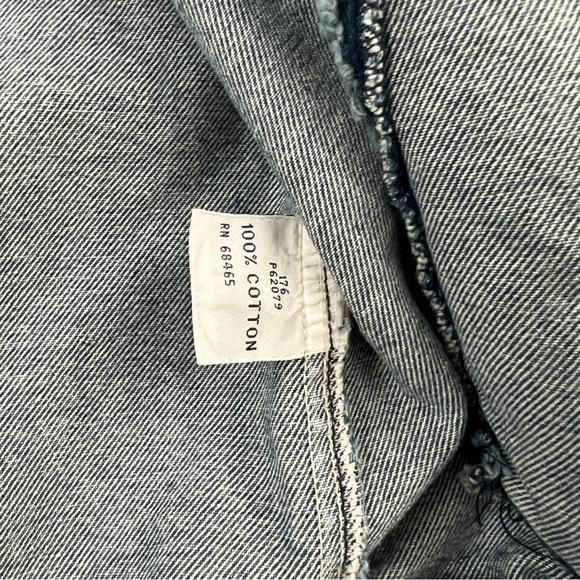 TURNING POINT 76 RACING GASOLINE VINTAGE Denim Jacket CREAM Sleeves SIZE LARGE - Picture 7 of 13